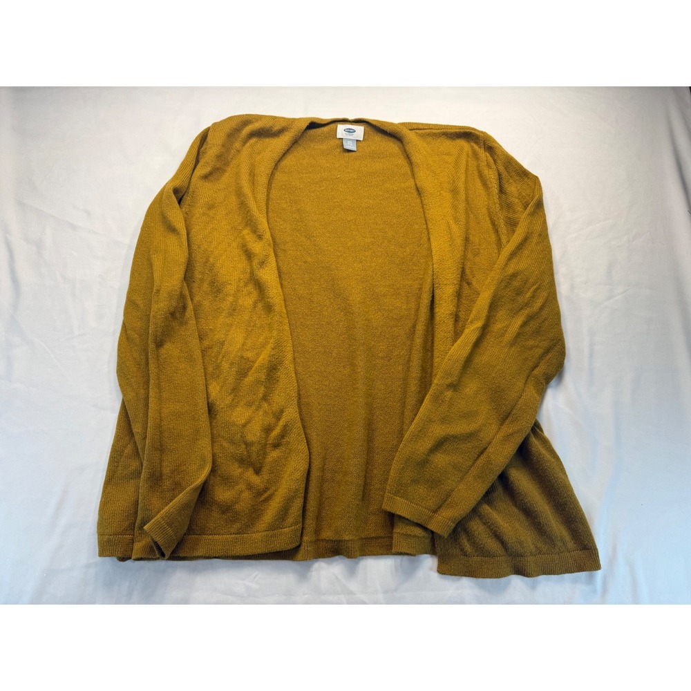 Old Navy Mustard Yellow Open Front Cardigan Sweater XXL Womens Ochre Knit